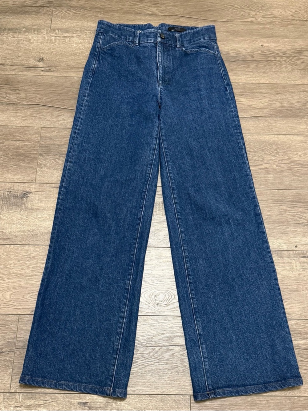 PAIGE Women's Wide Leg High Rise Trouser Jeans Sasha Edinburgh Dark Wash Sz 28